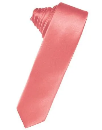 Midnight Blue Luxury Satin Skinny Necktie