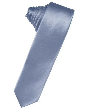 Midnight Blue Luxury Satin Skinny Necktie