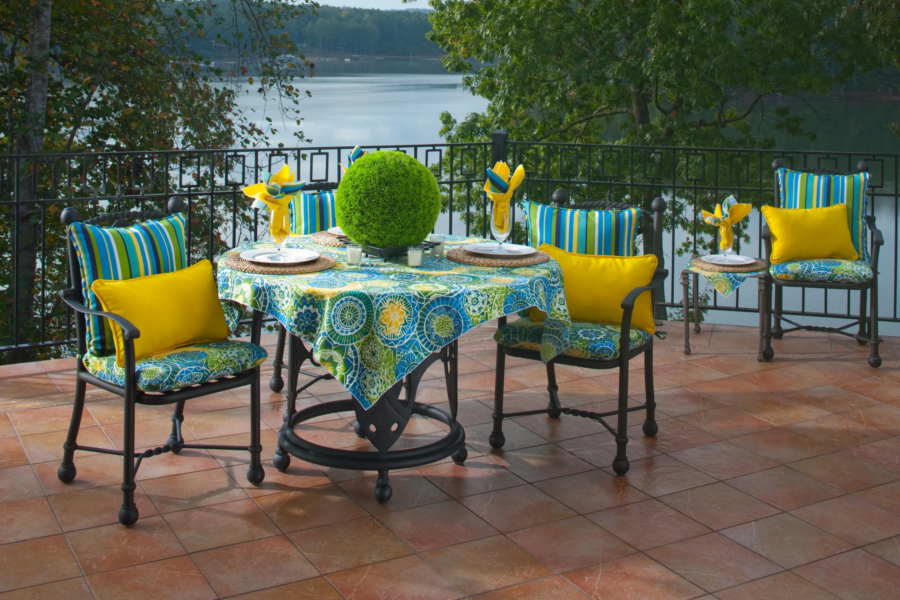 Omnia Lagoon Rounded Corners Seat Cushion (Set Of 2)