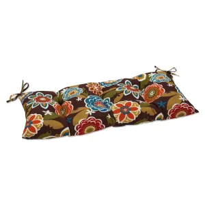 Outdoor/Indoor Annie Chocolate Tufted Bench/Swing Cushion