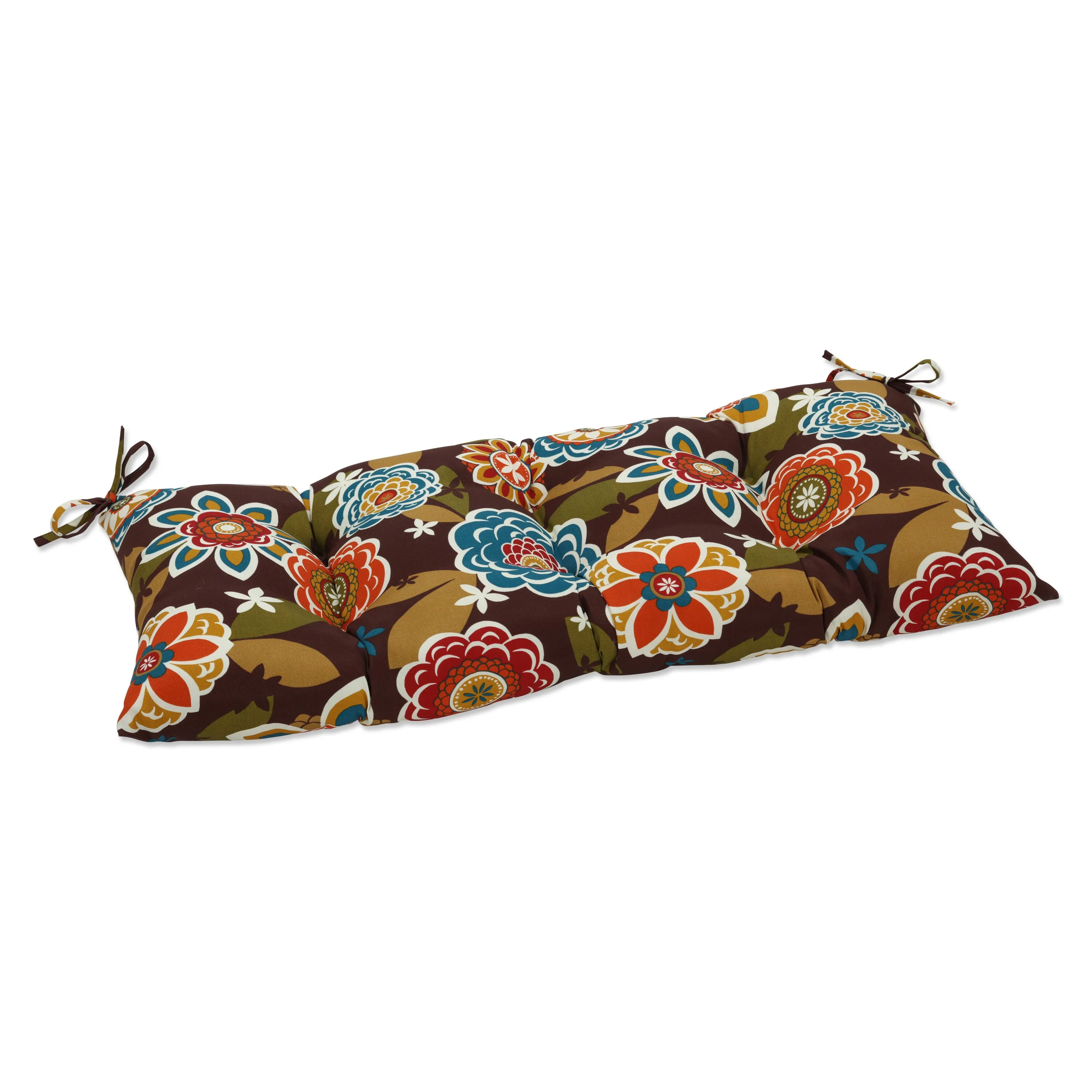 Outdoor/Indoor Annie Chocolate Tufted Bench/Swing Cushion