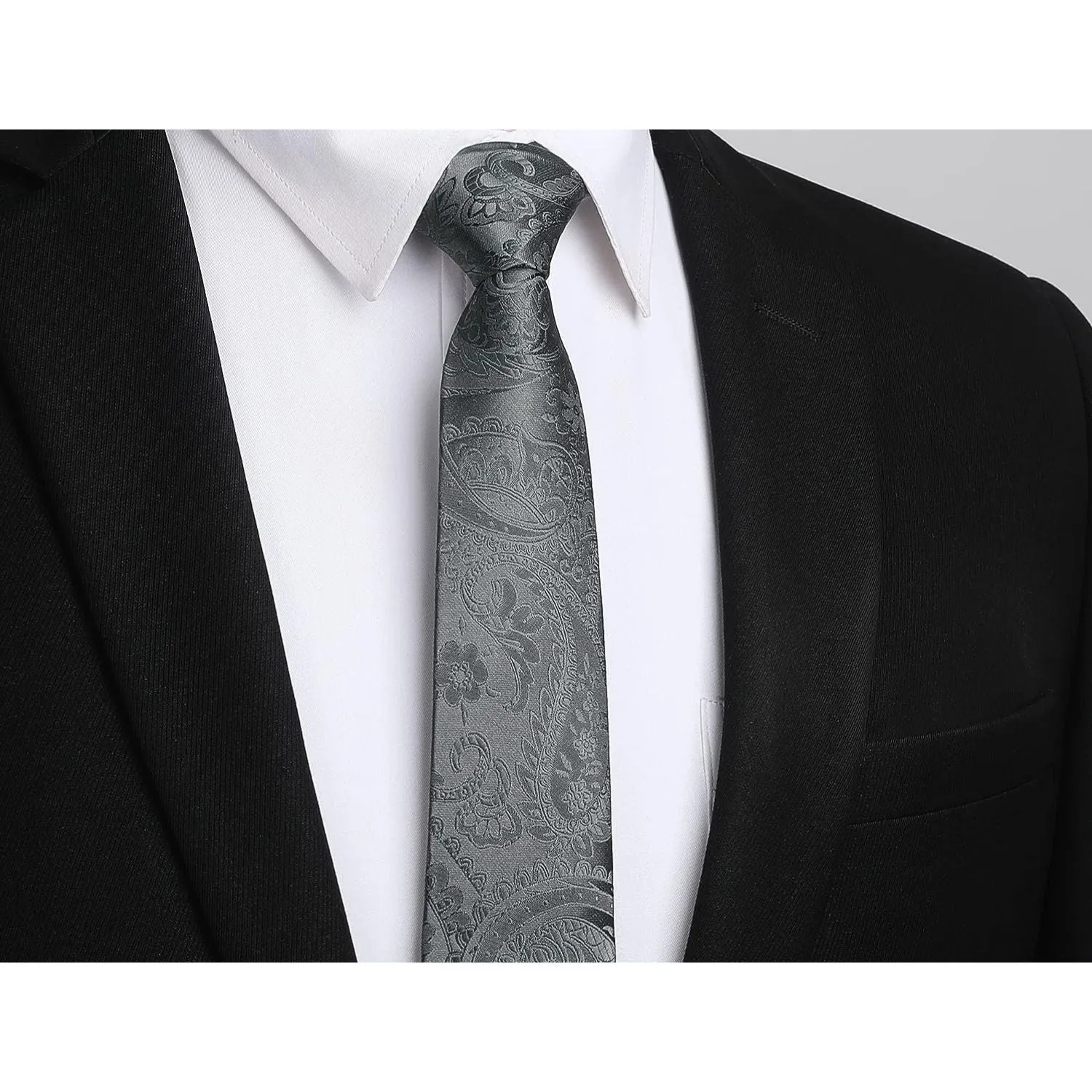 Paisley 2.17'' Skinny Formal Tie - B- GREY