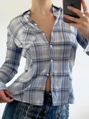 Plaid Casual Long Sleeve Shirt for Women
