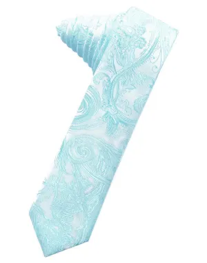 Pool Tapestry Satin Skinny Necktie