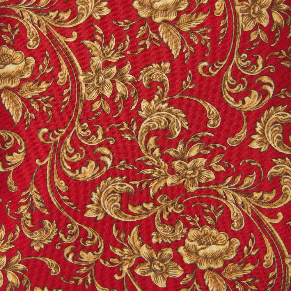 PRE-ORDER - Red and Ochre Art Nouveau Duchesse Silk Tie
