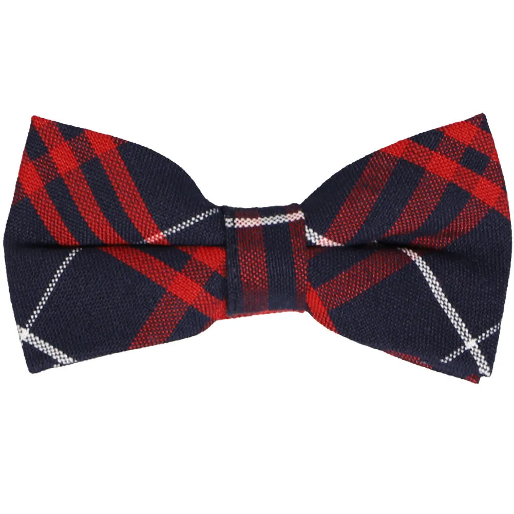 Red and Navy Blue Plaid Bow Tie