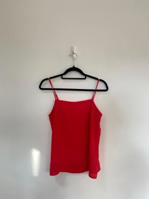 Red Cami Top, Oasis, Size 10 (Polyester, Polyester)