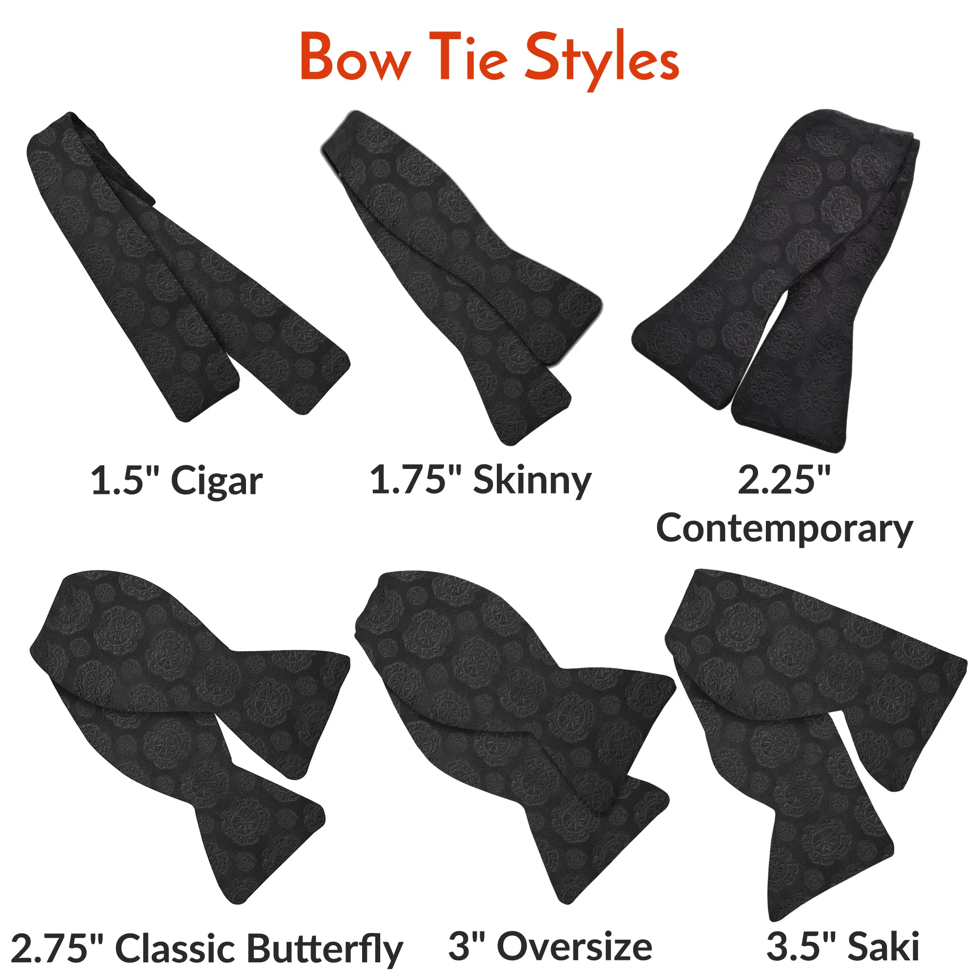 Red Tonal Rosebud Silk Woven Jacquard Bow Tie in Choice of Styles (Regular and Long Length) by Dion Neckwear