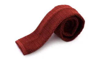 Rust Orange Silk Knit Tie