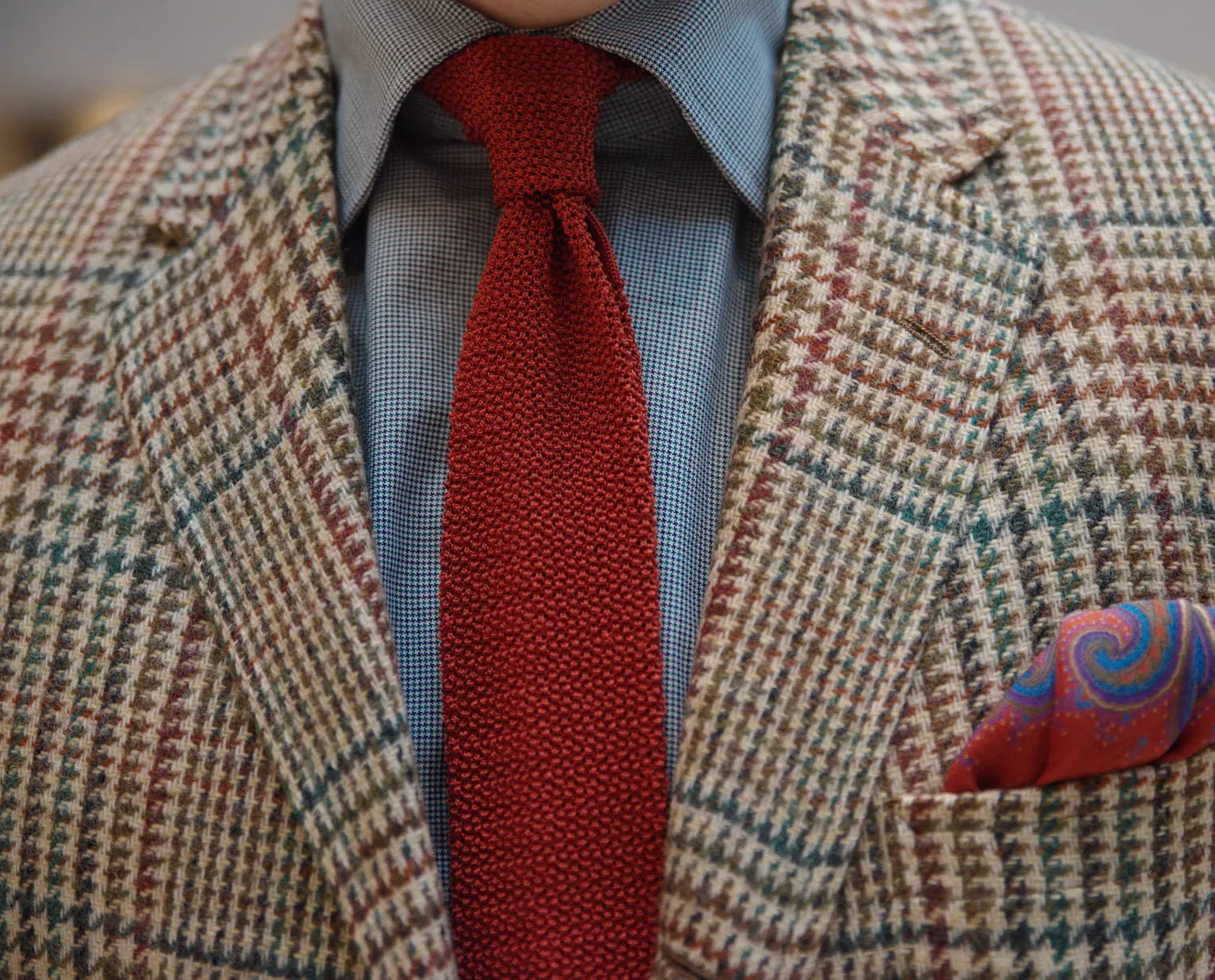 Rust Orange Silk Knit Tie