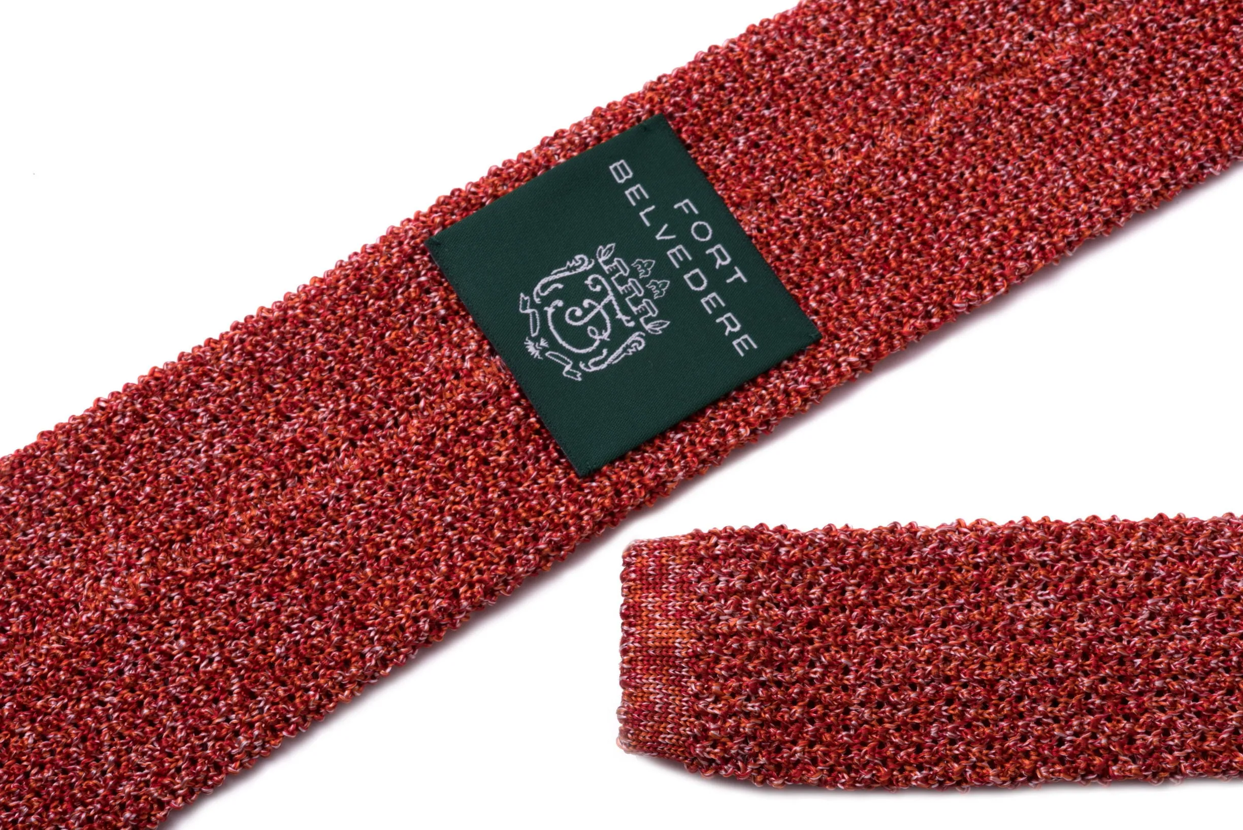 Rust Orange Silk Knit Tie