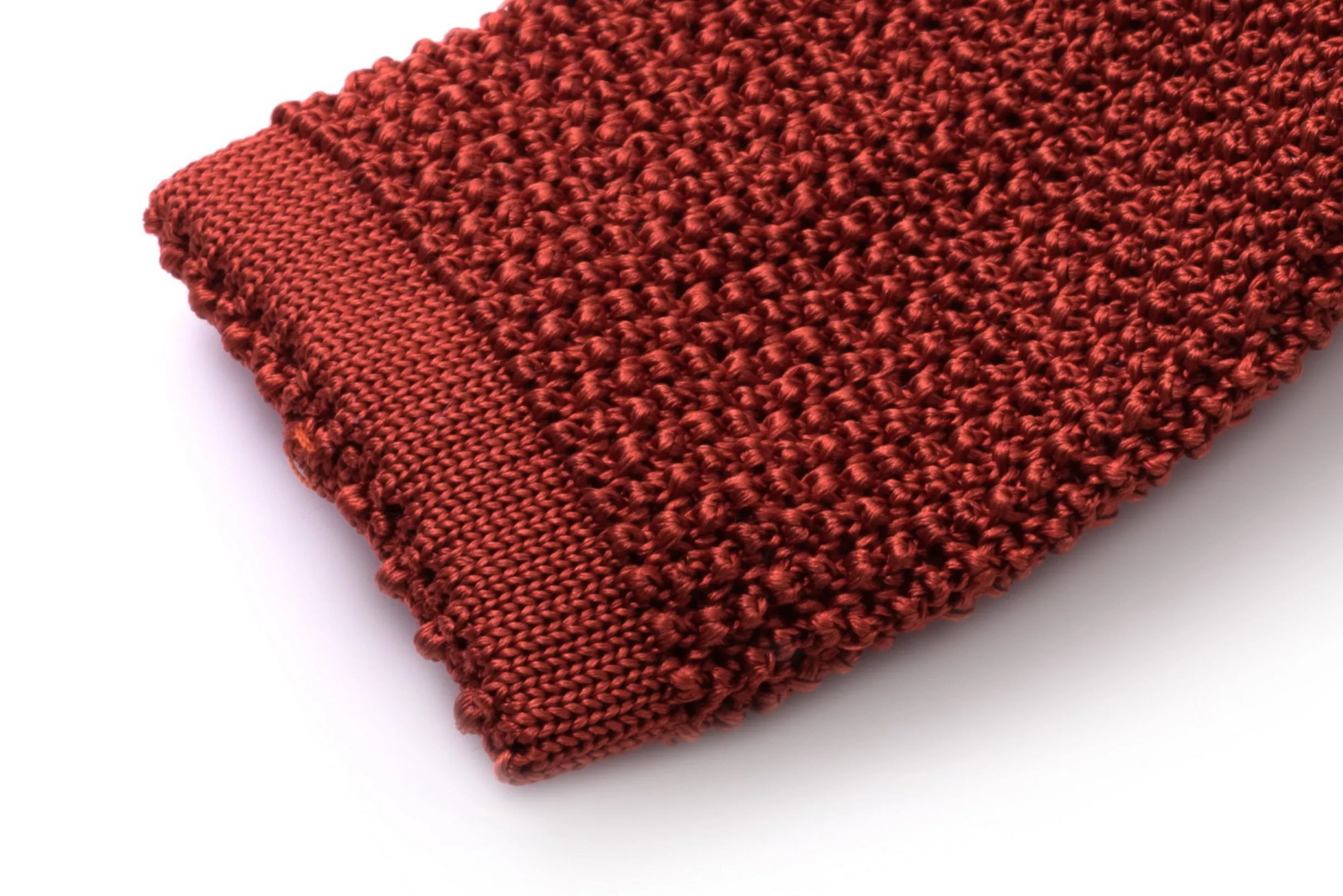 Rust Orange Silk Knit Tie