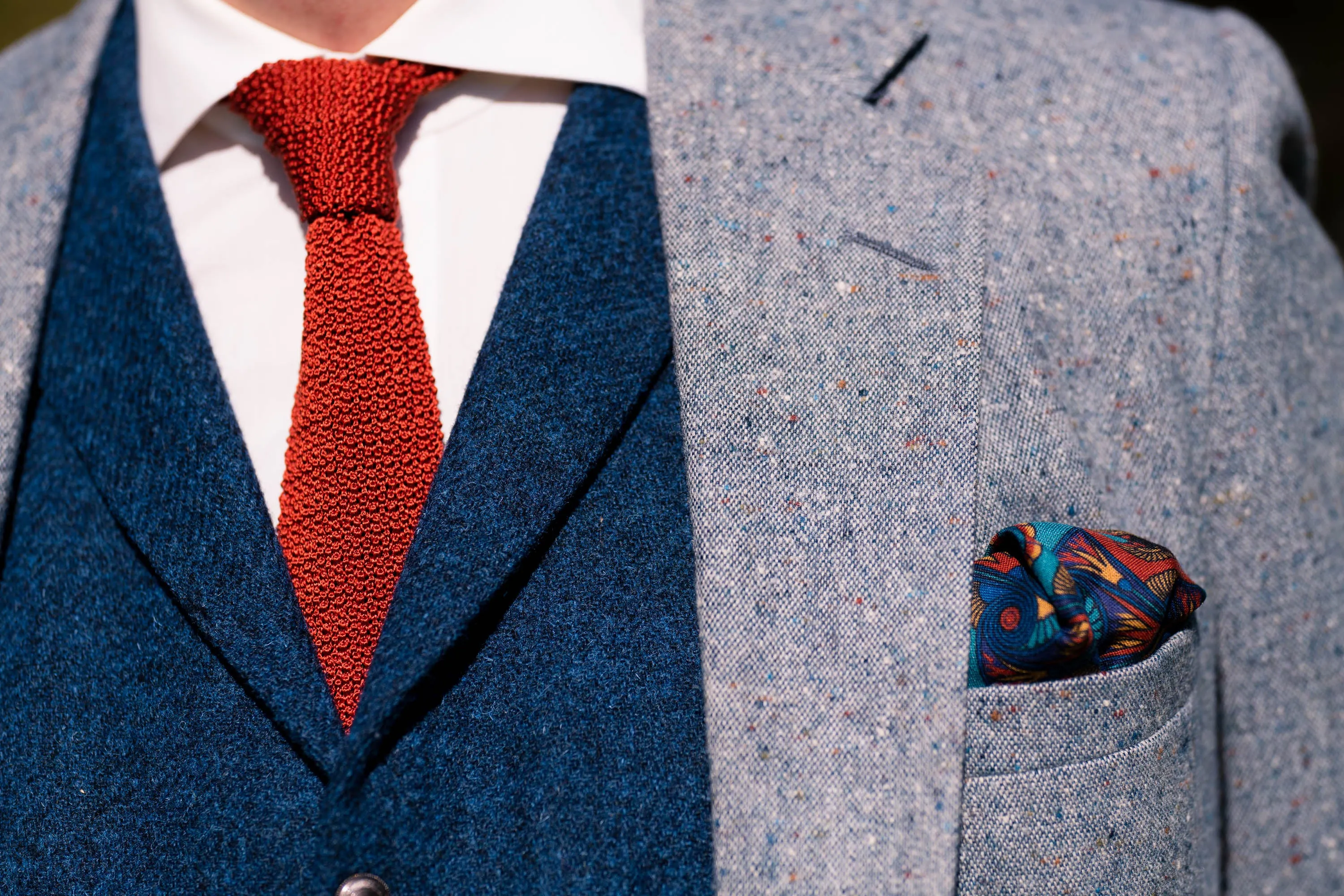 Rust Orange Silk Knit Tie