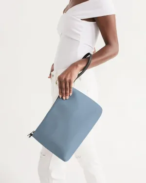 Shaded Pale Pastel Cyan Gray Zip Pouch | C30M8Y0K30