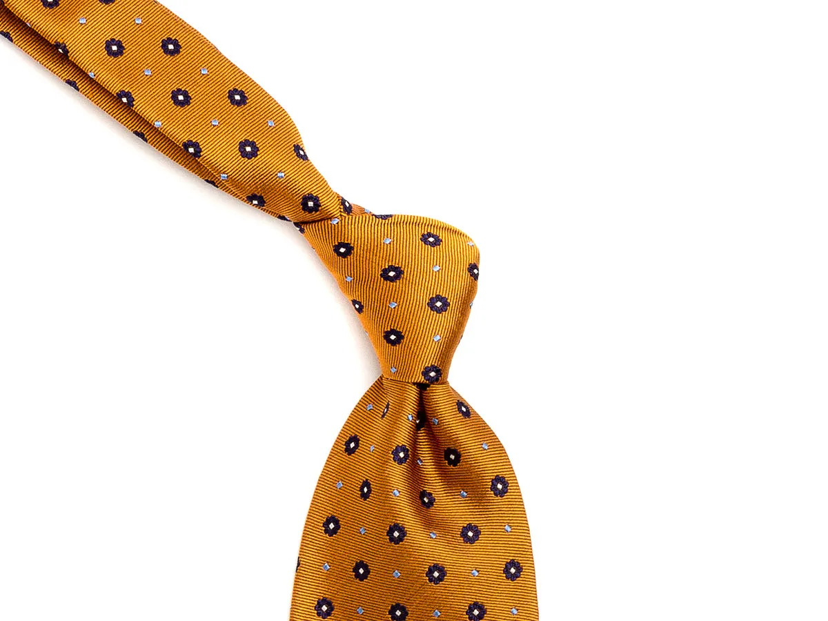 Silk Tie Jacquard Flower Yellow
