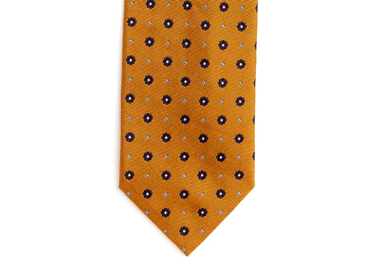 Silk Tie Jacquard Flower Yellow