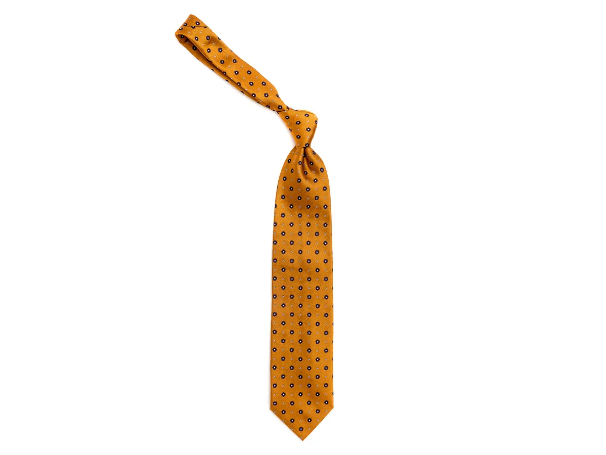 Silk Tie Jacquard Flower Yellow