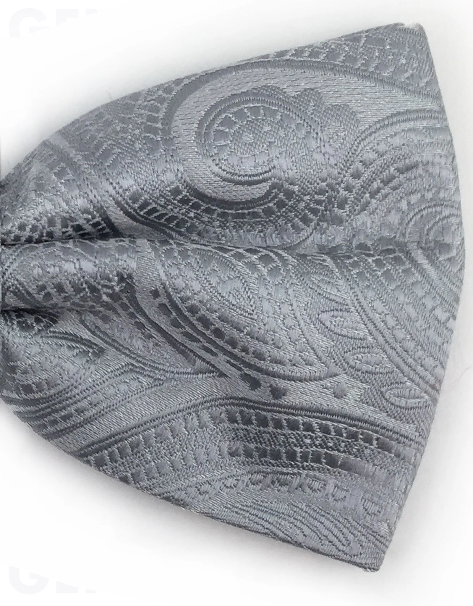 Silver Paisley Bow Tie