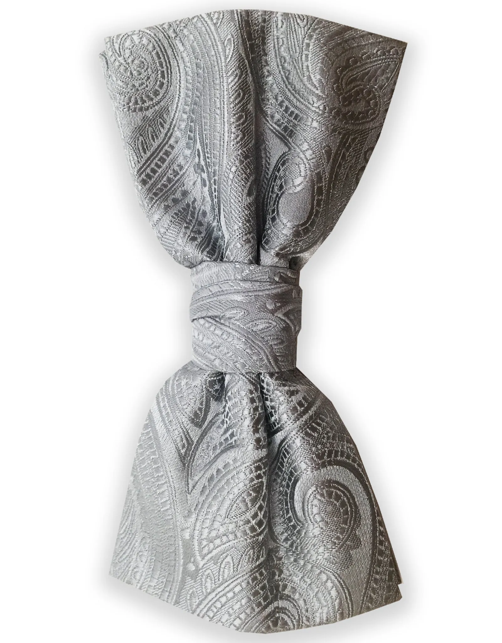 Silver Paisley Bow Tie