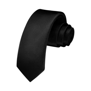 Solid 2.4' Skinny Formal Tie - 05-BLACK