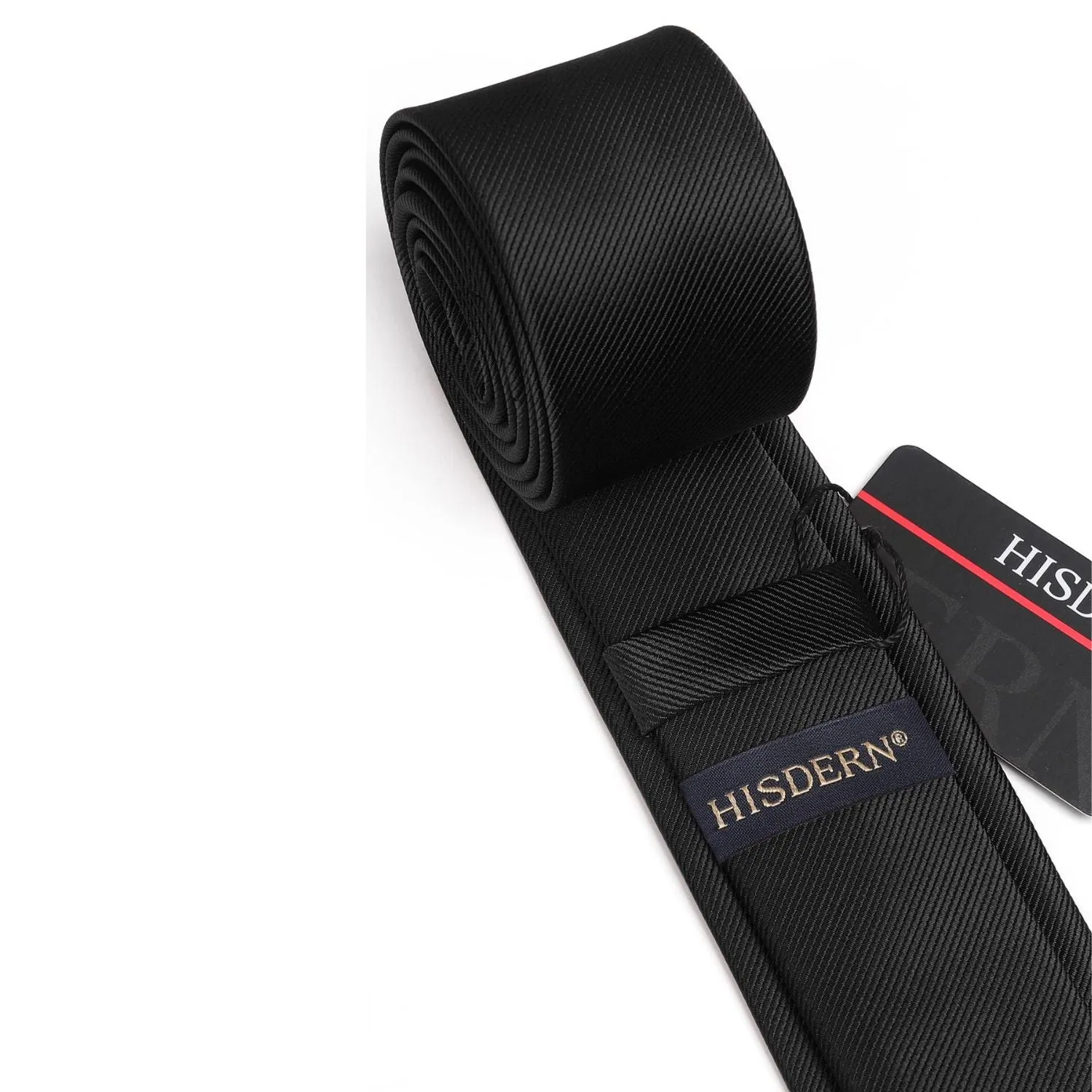 Solid 2.4' Skinny Formal Tie - 05-BLACK