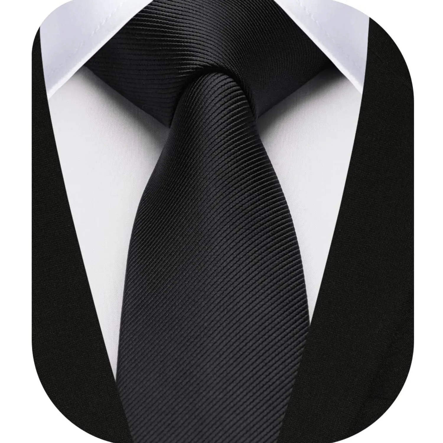 Solid 2.4' Skinny Formal Tie - 05-BLACK