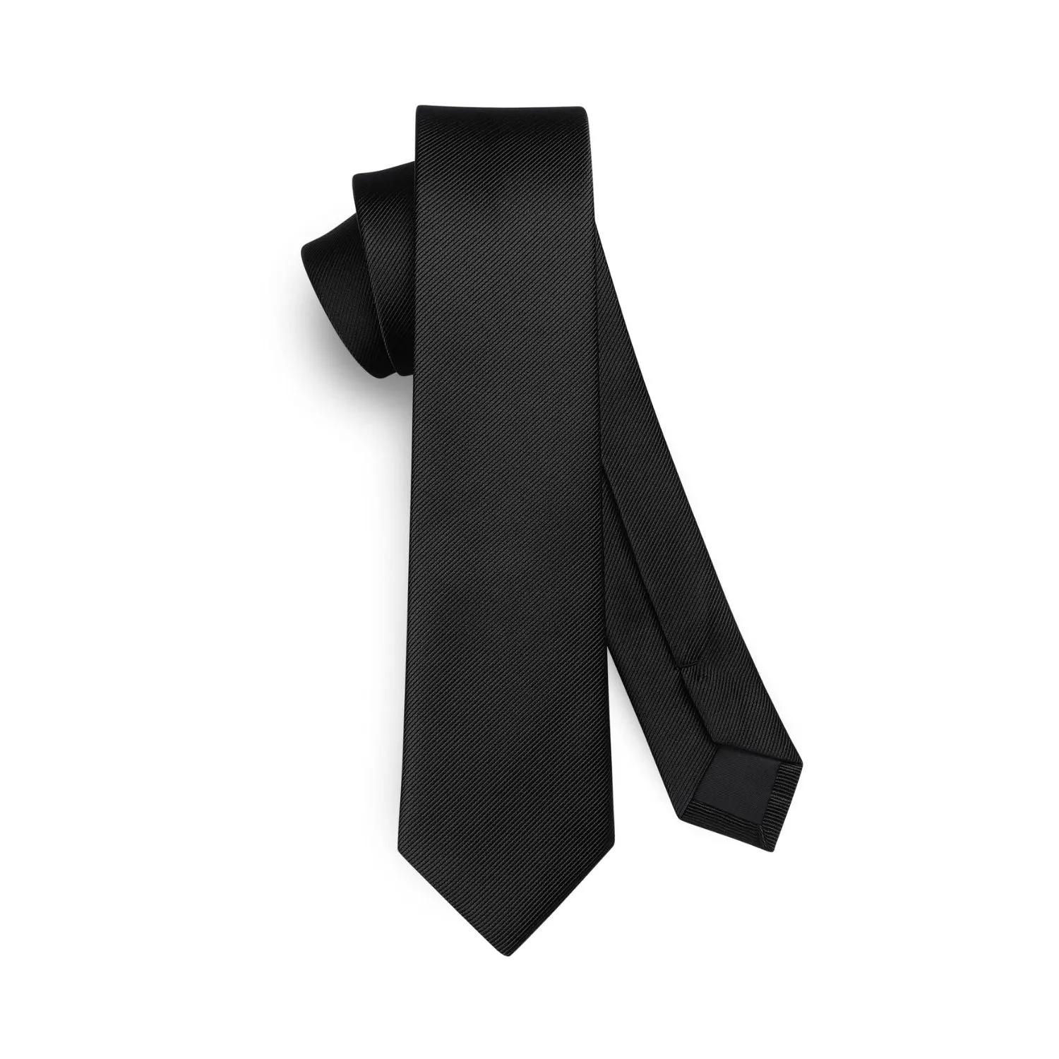 Solid 2.4' Skinny Formal Tie - 05-BLACK