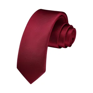 Solid 2.4' Skinny Formal Tie - 10-MAROON/WINE RED