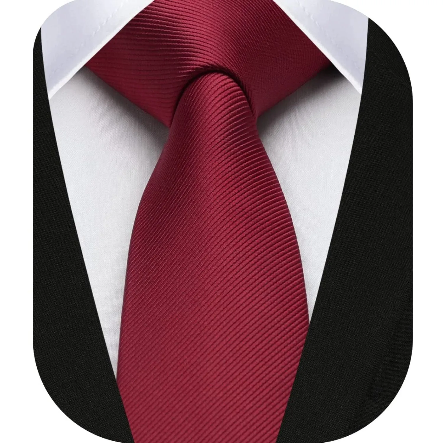 Solid 2.4' Skinny Formal Tie - 10-MAROON/WINE RED
