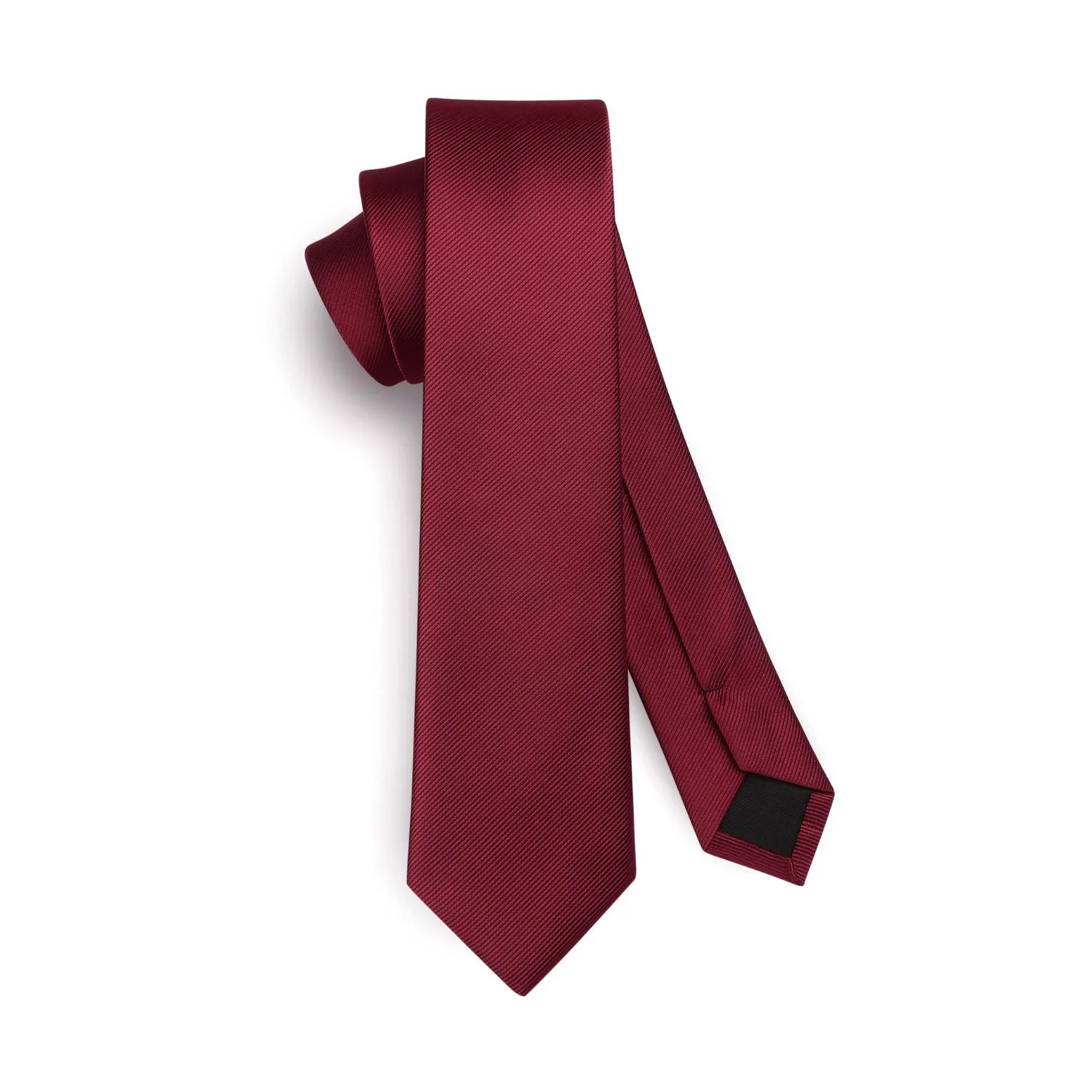 Solid 2.4' Skinny Formal Tie - 10-MAROON/WINE RED