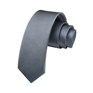 Solid 2.4'' Skinny Formal Tie - DARK GREY