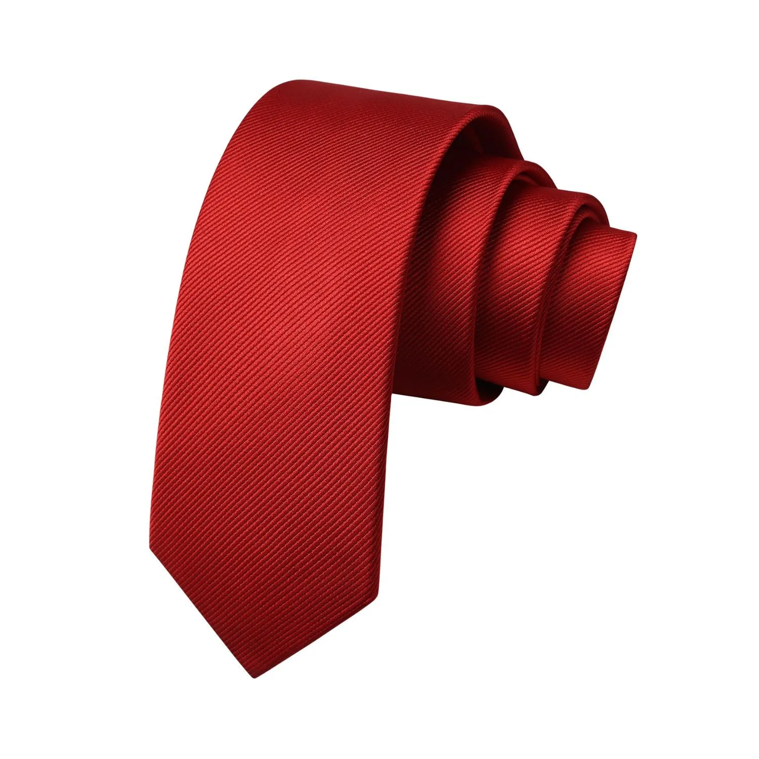 Solid 2.4' Skinny Formal Tie - E-BRIGHT RED