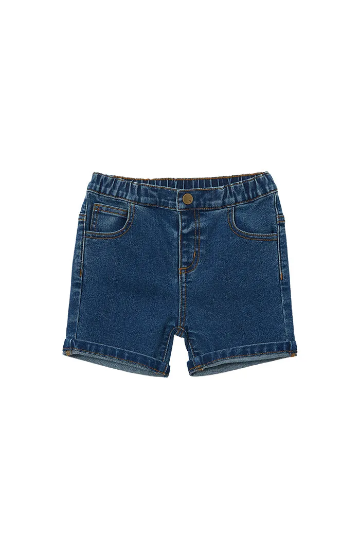Stone Wash Denim Short
