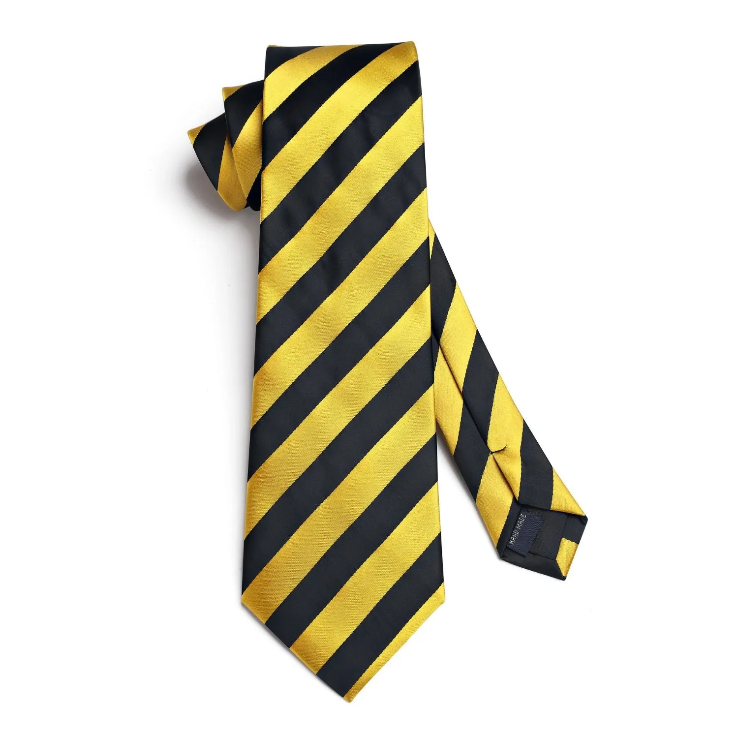 Stripe Tie Handkerchief Set - A-YELLOW BLACK