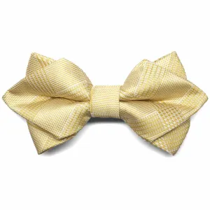 Sunflower Yellow Michael Glen Plaid Diamond Tip Bow Tie