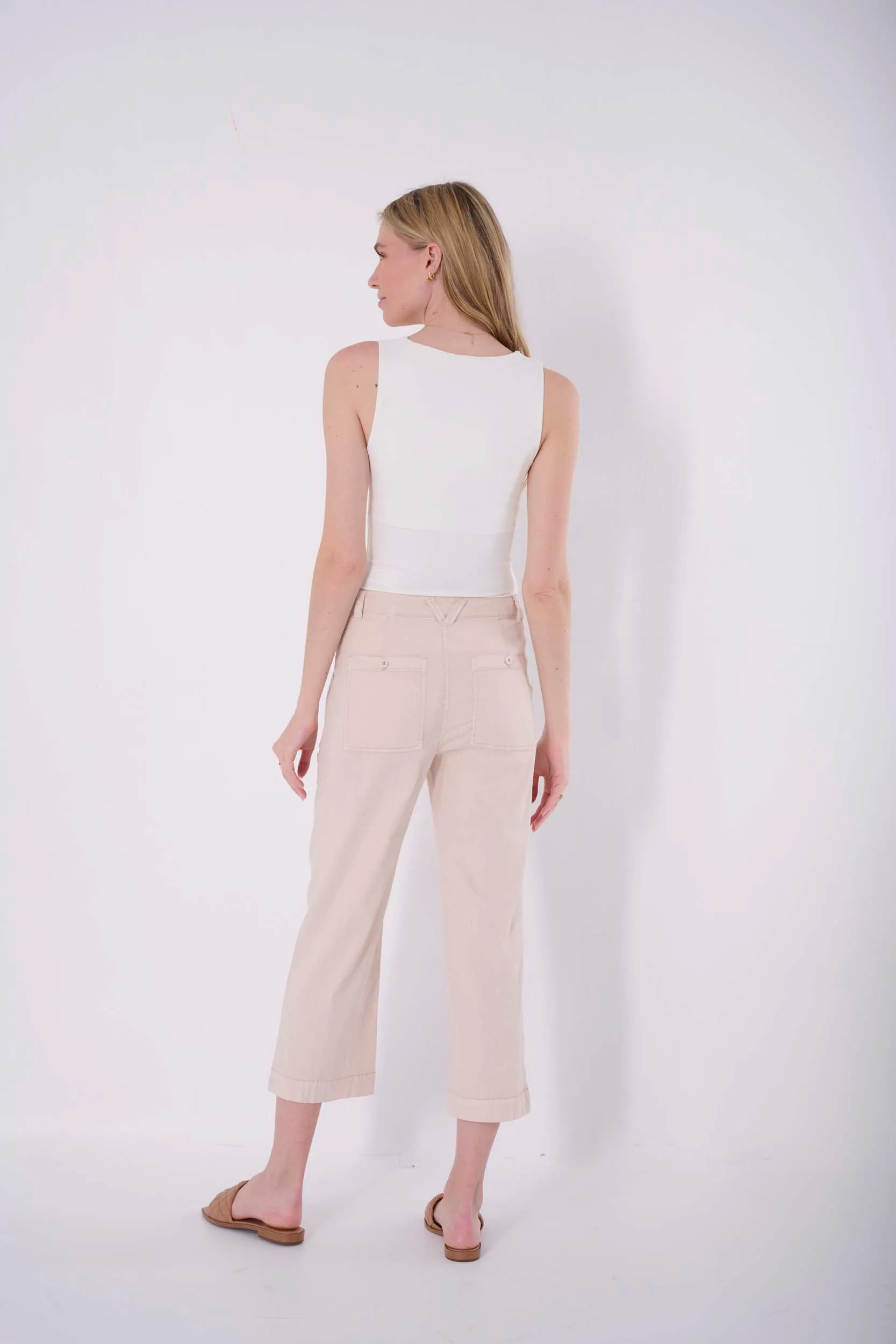 Tori Solid Crop Wide Pant