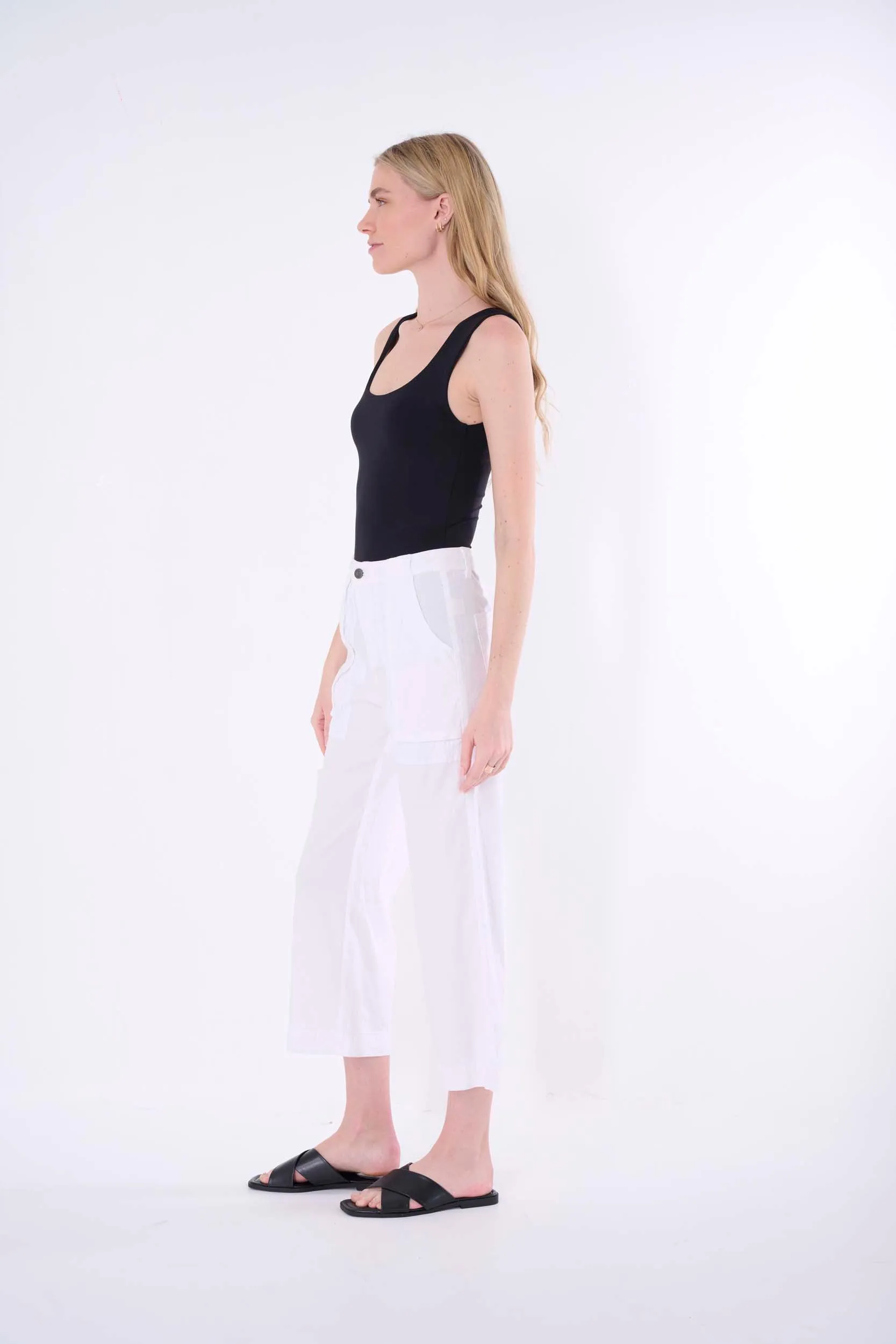 Tori Solid Crop Wide Pant
