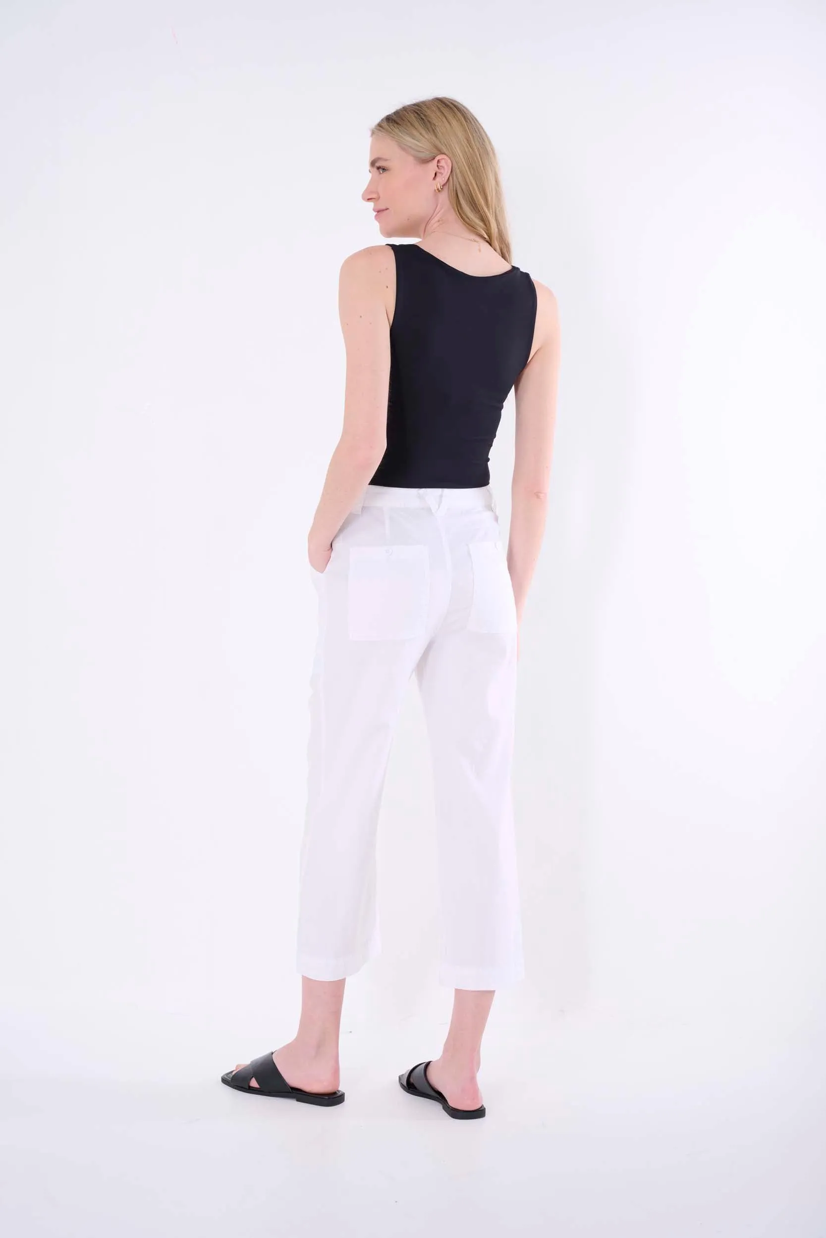 Tori Solid Crop Wide Pant