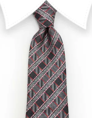 Vintage Charcoal and Red Stripe Tie