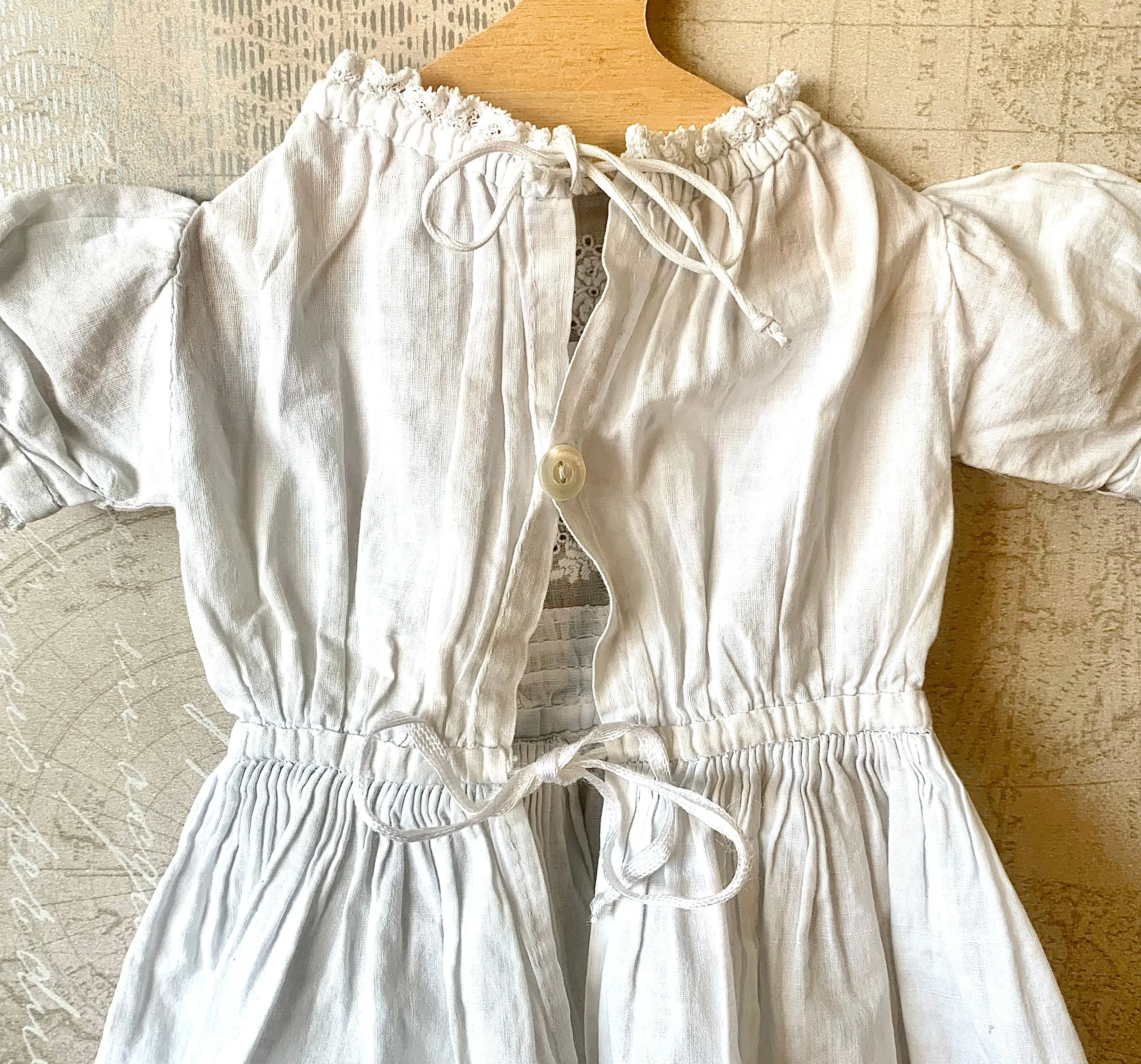 Vintage Small Christening Gown in White Cotton