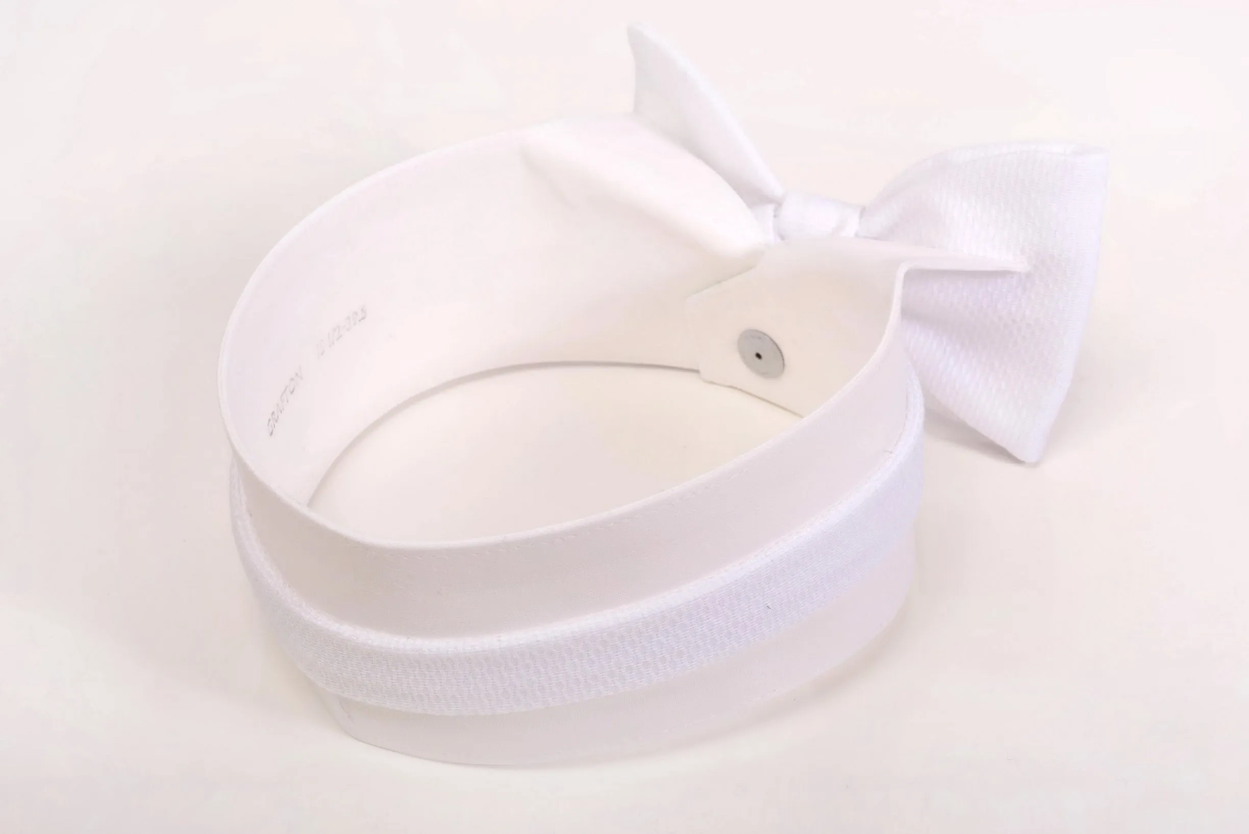 White Single End Marcella Pique Bow Tie