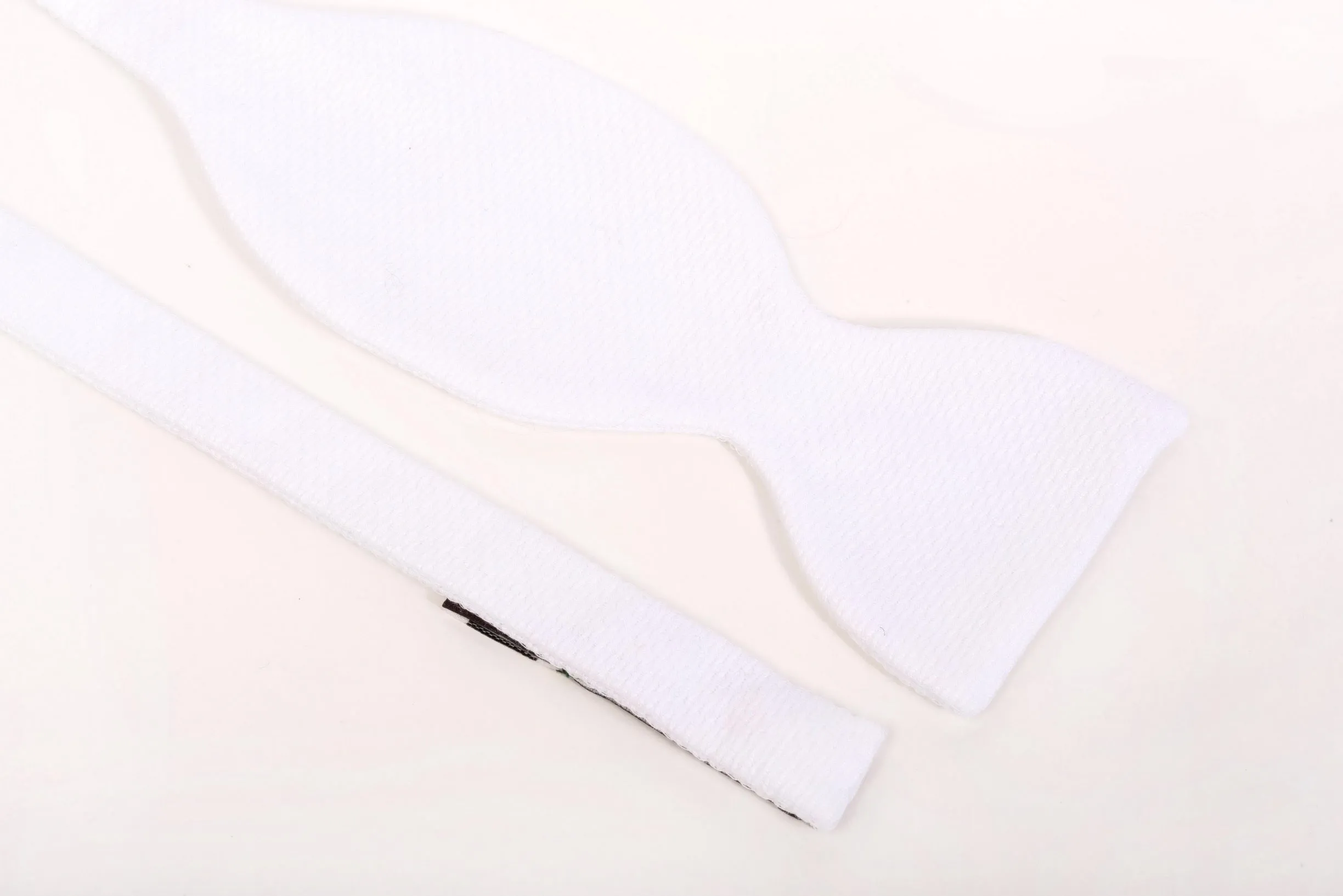 White Single End Marcella Pique Bow Tie