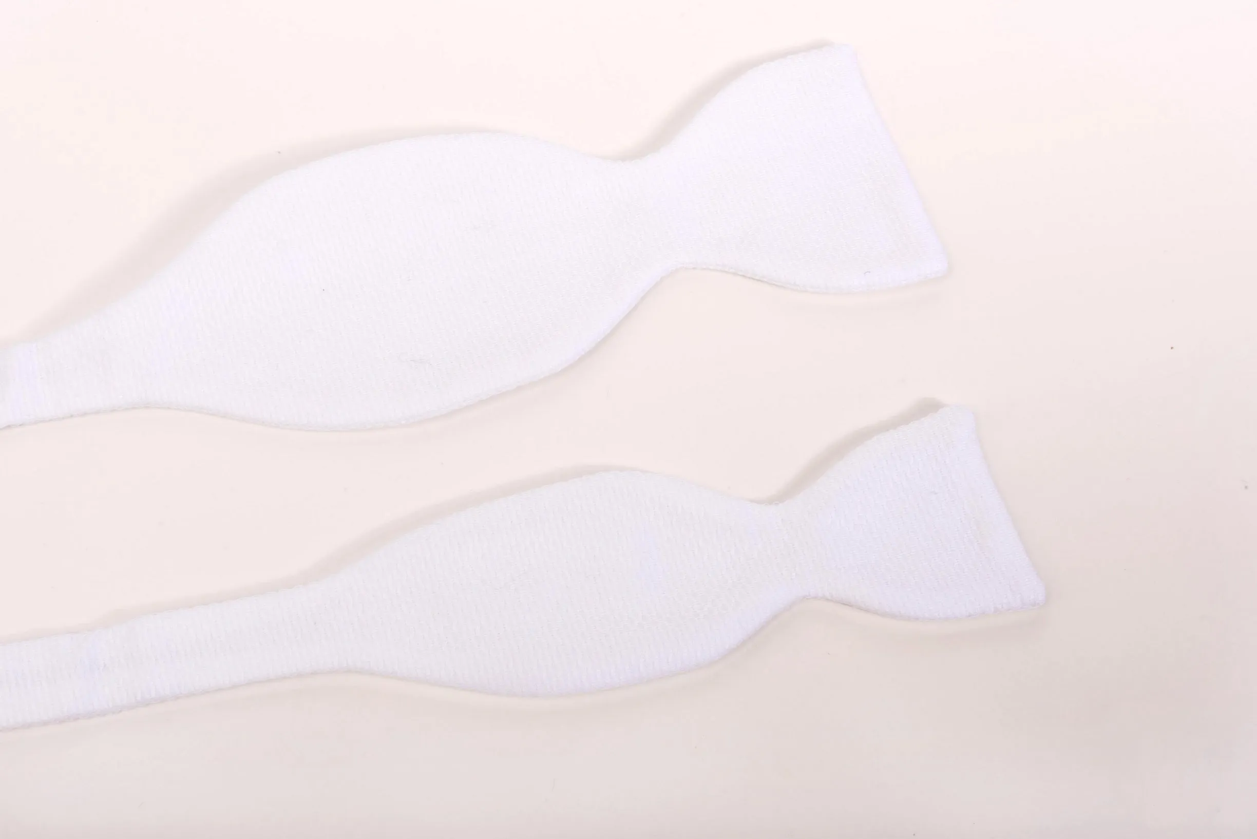 White Single End Marcella Pique Bow Tie