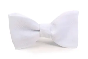 White Single End Marcella Pique Bow Tie