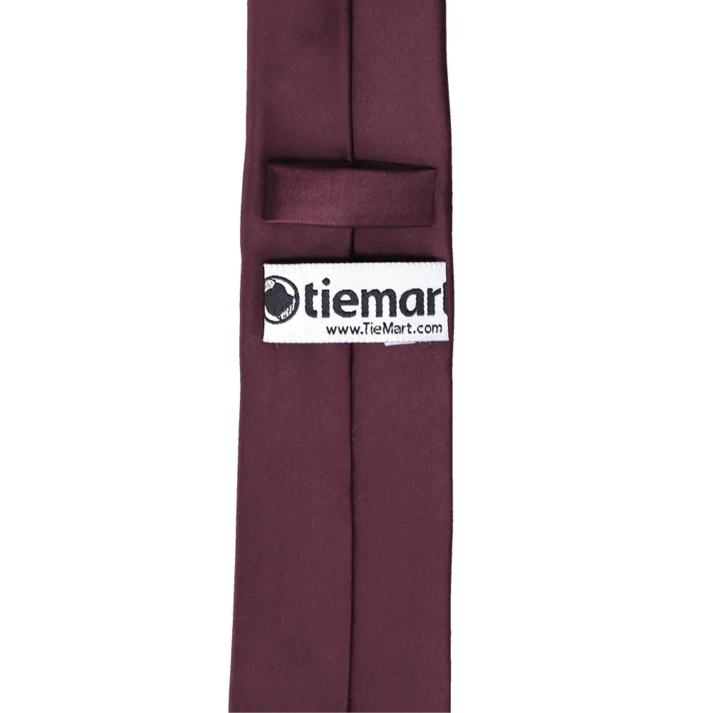 Wine Premium Slim Necktie, 2.5" Width