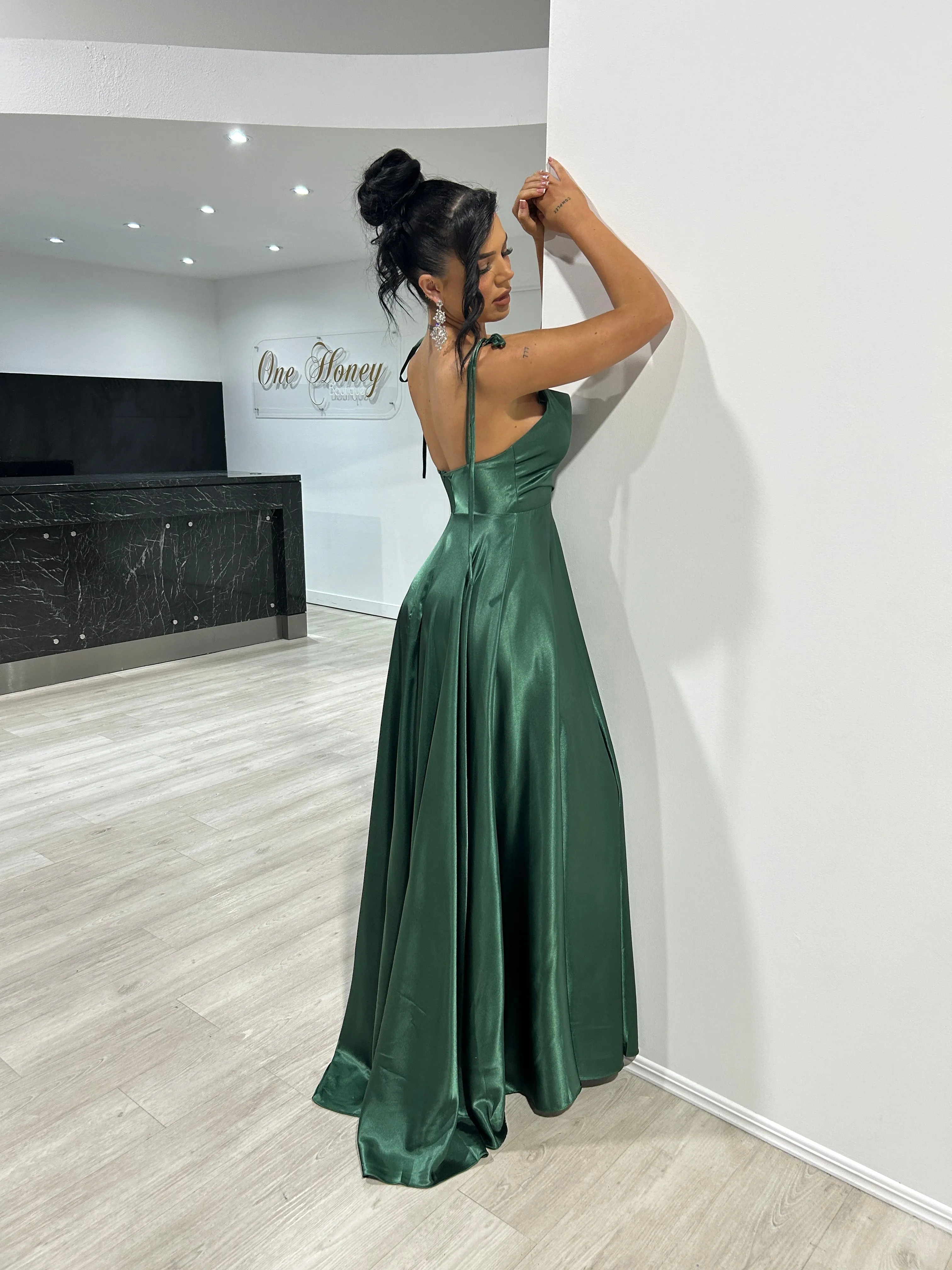 XENA Silky Tie Up A-Line Formal Bridesmaid & Formal Dress