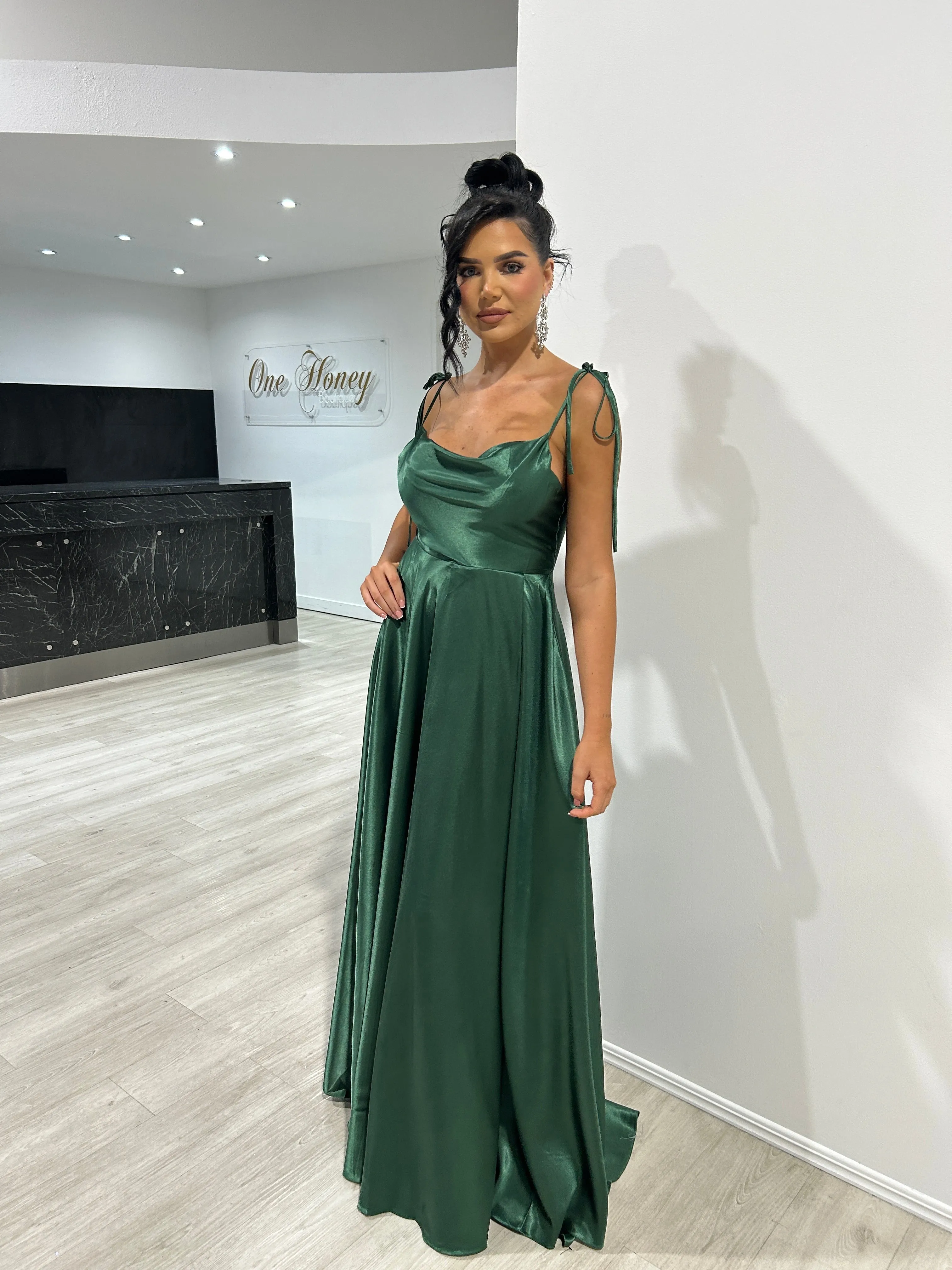 XENA Silky Tie Up A-Line Formal Bridesmaid & Formal Dress