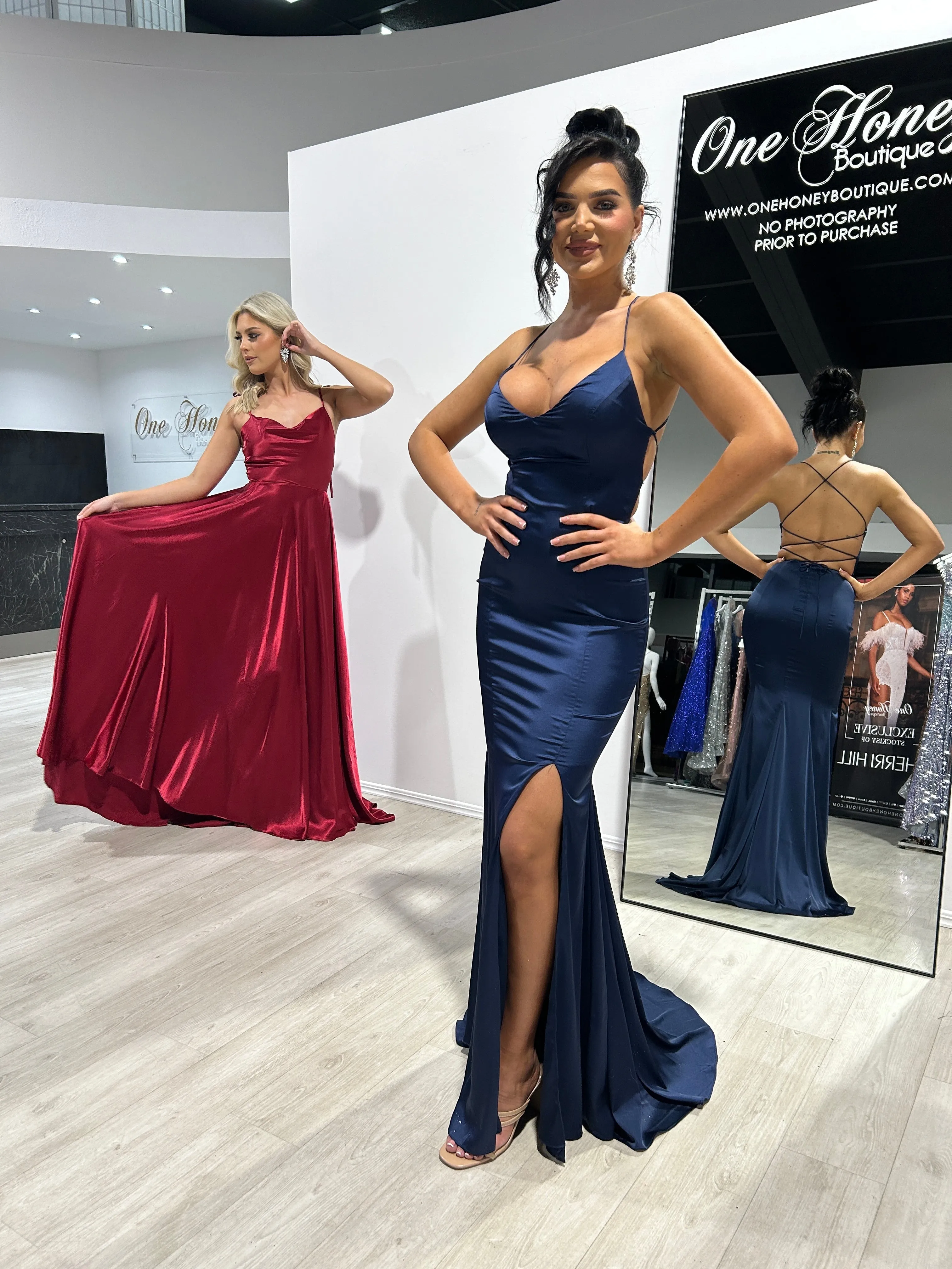 XENA Silky Tie Up A-Line Formal Bridesmaid & Formal Dress