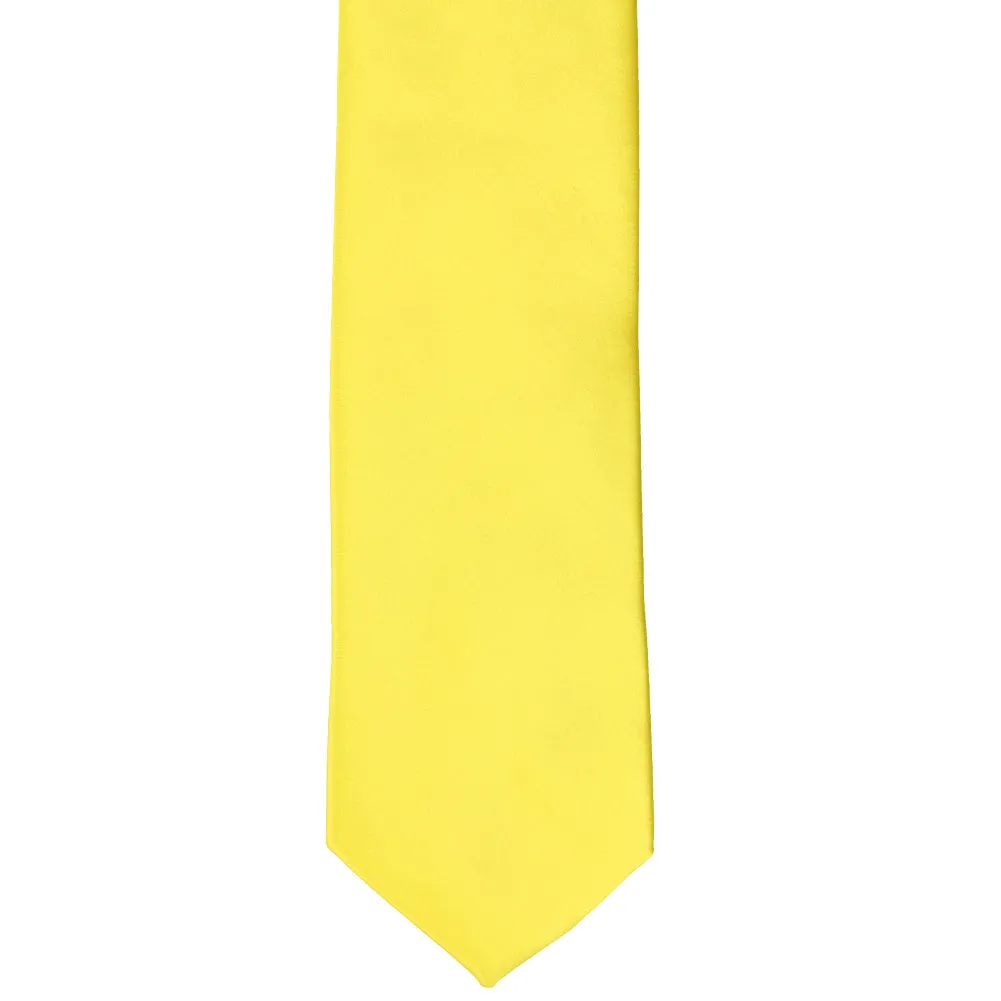 Yellow Premium Slim Necktie, 2.5" Width
